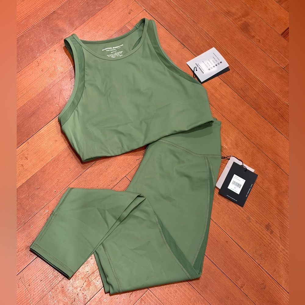 Spiritual Gangster Green Leggings and Top Set
